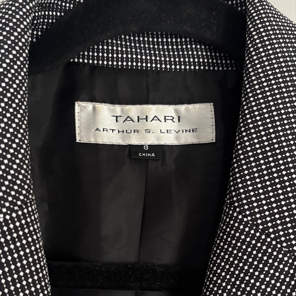 Tahari Arthur S. Levine Black and White Blazer 3/4 Length Cuffed Sleeve Womens 8 - Picture 4 of 6